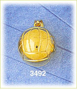 14K Gold 3D Volleyball Pendant