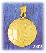 14K Gold Volleyball Pendant