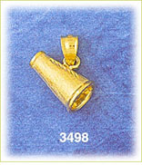 14K Gold 3D Megaphone Charm