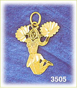 14K Gold Cheerleader Jumping Charm