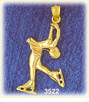 14K Gold Figure Skater Charm