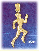 14K Gold Competitive Runner Charm