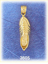 14K Gold 3D Running Shoe Charm
