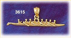 14K Gold 3D Rowing Charm