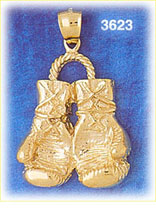 14K Gold Professional Boxing Gloves Charm