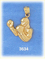 14K Gold Boxer Charm
