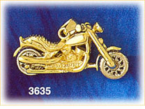 14k two tone gold 3d motorcycle charm