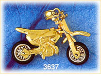 14K Gold 3D Moveable Motorcycle Charm