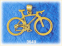 14K Gold Bicycle Charm