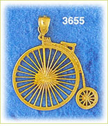 14K Gold Old Fashioned Bicycle Charm