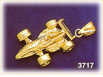 14Kt Yellow Gold Racing Car Charm