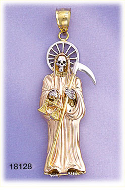 14K Tri Color Gold Grim Reaper Charm