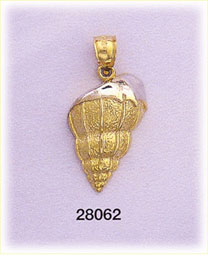 14Kt Two Color Conch Shell Charm