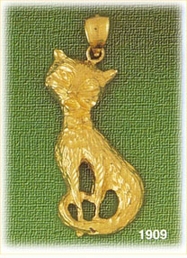 14K Gold Wet Cat Charm