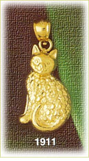 14K Gold Alley Cat Charm