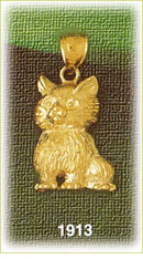 14K Gold Furry Cat Charm