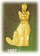 14K Gold Cat Wearing Bow Charm