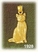 14K Gold House Cat Charm