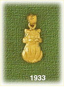 14K Gold Cuddly Cat Charm