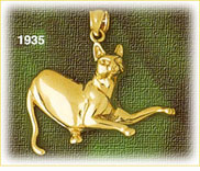 14Kt Gold Polished Cat Charm