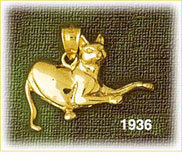 14K Gold Feline Charm