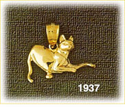14K Gold Polished Feline Charm
