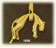 14K Gold 3D Cat Through Ring Charm