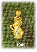 14K Gold Playful Cat Charm