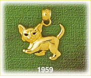 14K Gold Curious Kitten Charm