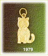 14K Gold Shabby Cat Charm