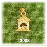 14K Gold 3D Dog In Dog House Charm