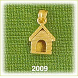 14K Gold 3D Dog House Charm