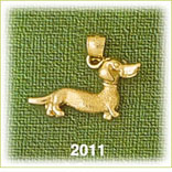 14Kt Gold 3D Dachshund Charm