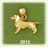 14K Gold 3D Beagle Charm