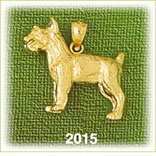 14K Gold 3D Terrier Charm