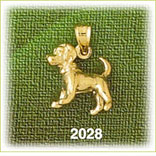 14K Gold 3D Puppy Dog Charm