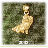 14K Gold 3D Shih Tzu Charm