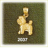14K Gold 3D Shih-Poo Charm