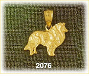 14K Gold Lassie Collie Charm