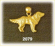 14K Gold Friendly Dog Charm