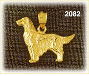 14K Gold Retriever Charm