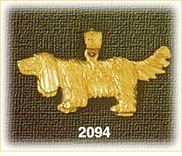14K Gold Trained Dog Charm