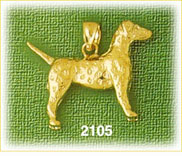 14K Gold Dalmatian 3D Charm
