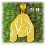 14K Gold Blood Hound Face Charm
