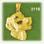 14K Gold Retriever Head Charm