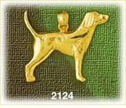 14K Gold English Pointer Charm