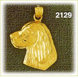14K Gold Dog Head Charm