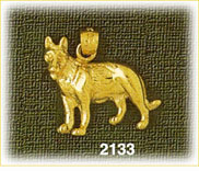 14K Gold Standing Dog Charm
