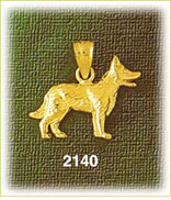 14K Gold Dog Standing Charm