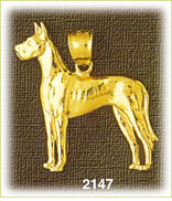 14K Gold Great Dane Charm